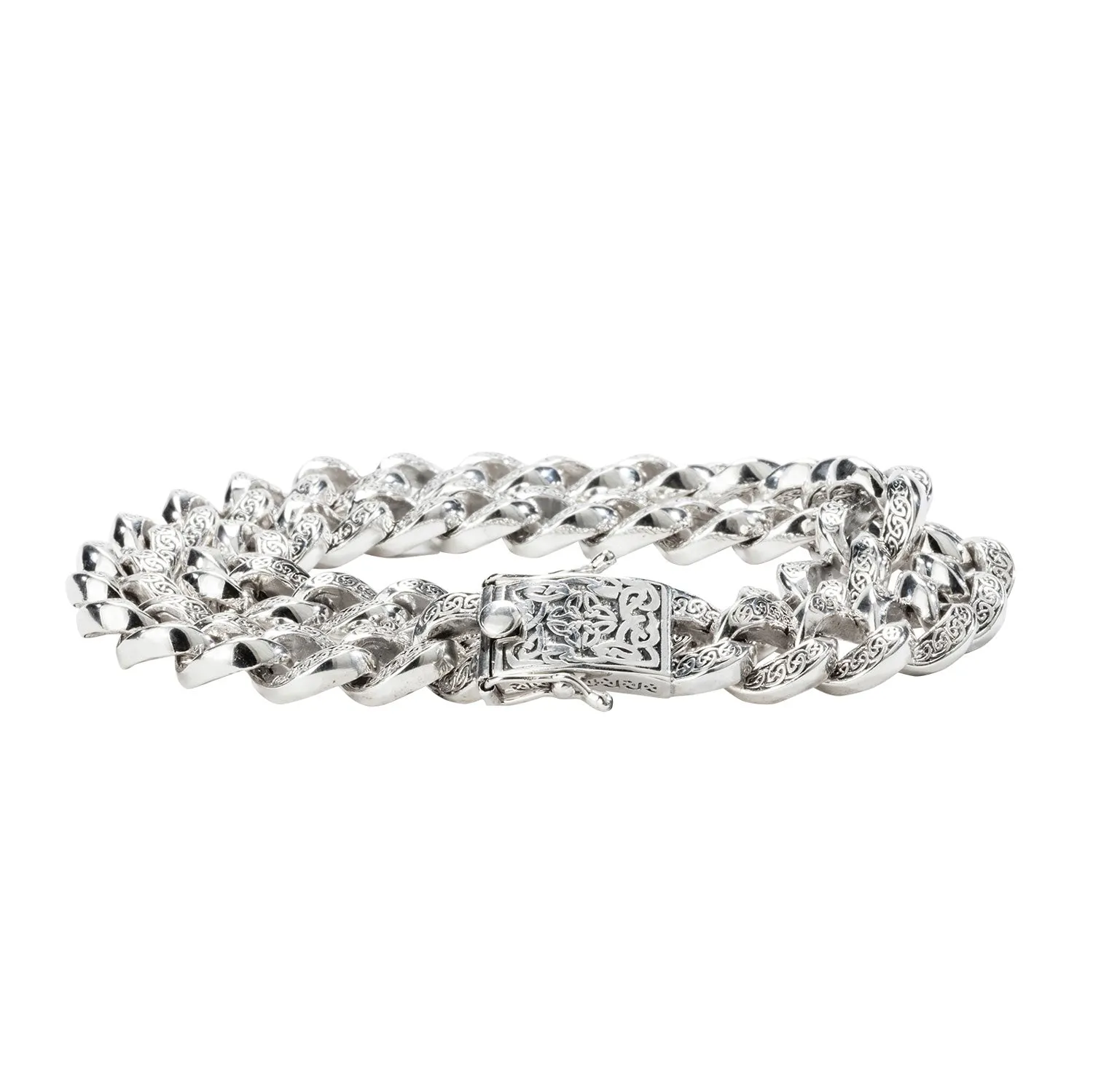 Silver Celtic Knot Heavy Curb Link Chain