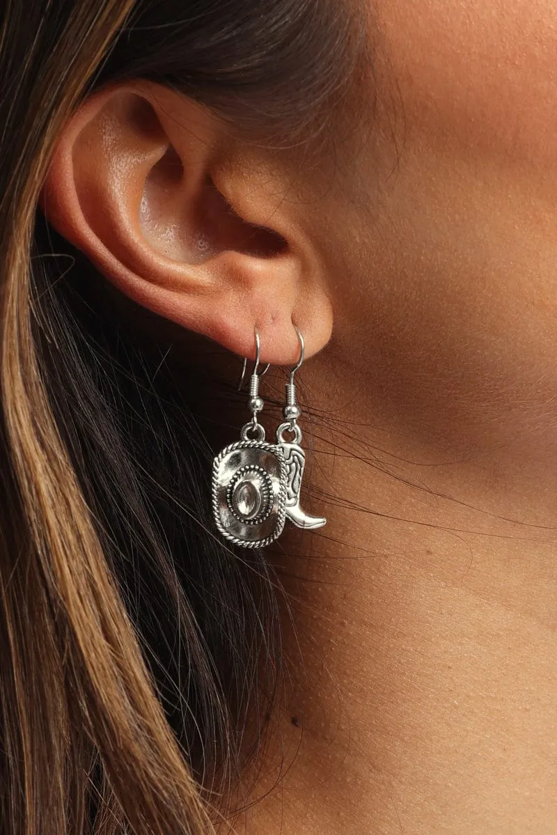 Silver Cowboy Earrings