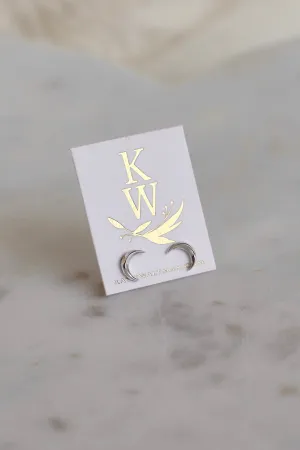 SILVER CRESCENT STUDS