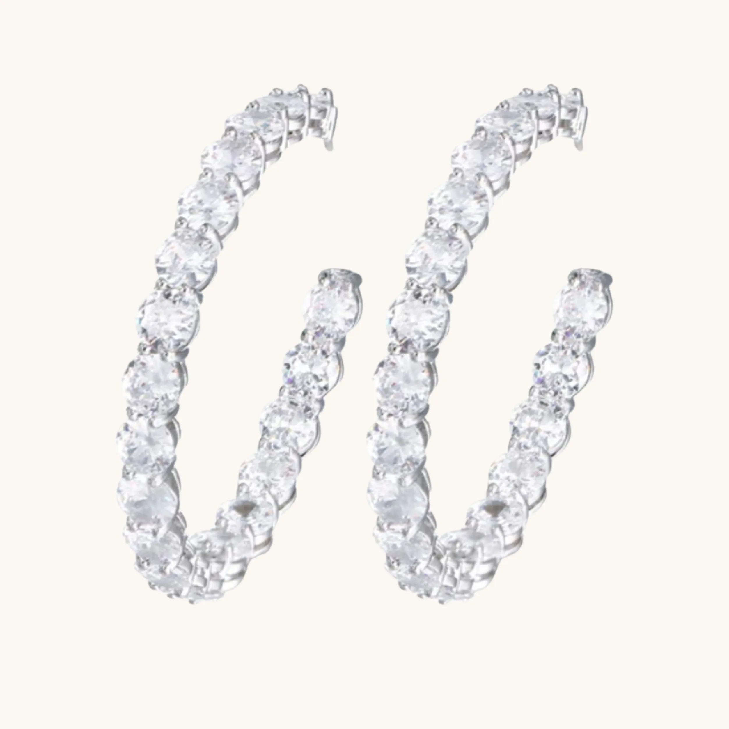 Silver Dazzling Hoops