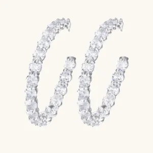 Silver Dazzling Hoops