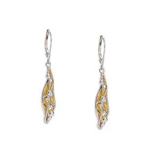 Silver with 23k Gold Gilding Celestial Leverback Earrings