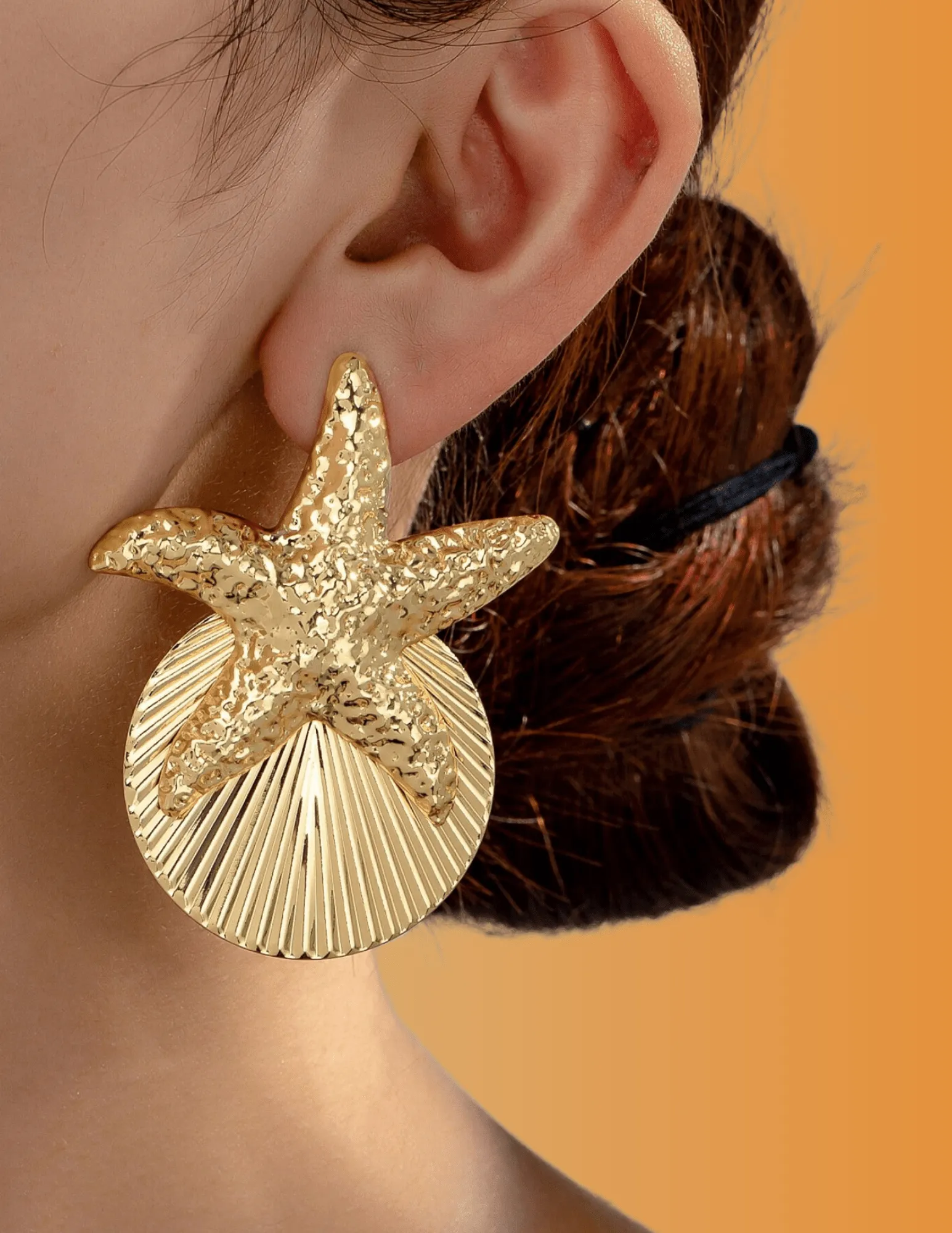 St. Barths La Robe Starfish Clam Statement Earrings