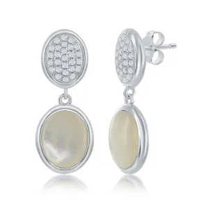 Sterling Silver Mother of Pearl Oval Earrings