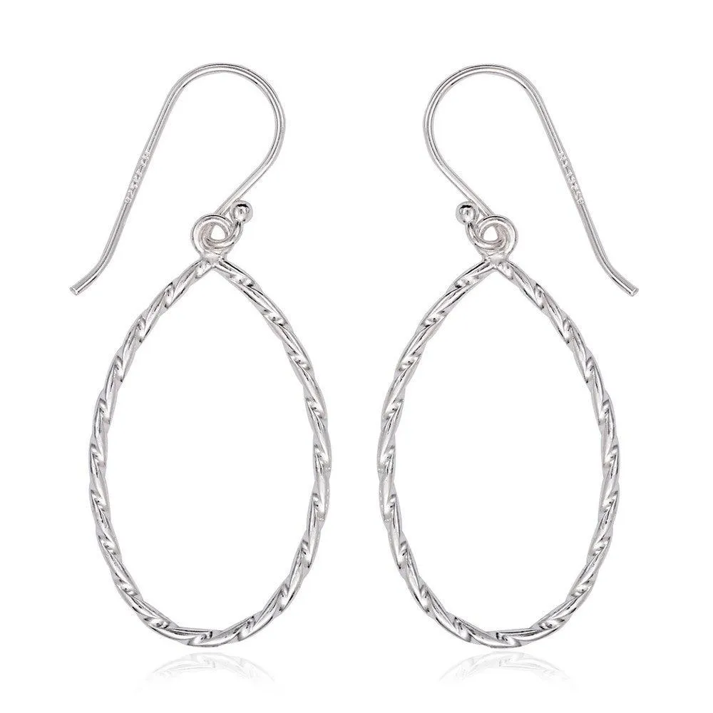 Sterling Silver Open Oval Earrings