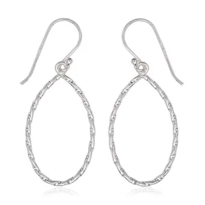 Sterling Silver Open Oval Earrings