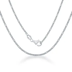 Sterling Silver Rectangle and Circle Open Link Chain, 20"