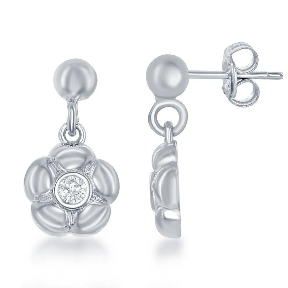 Sterling Silver Shiny "N" Necklace and Earrings Set
