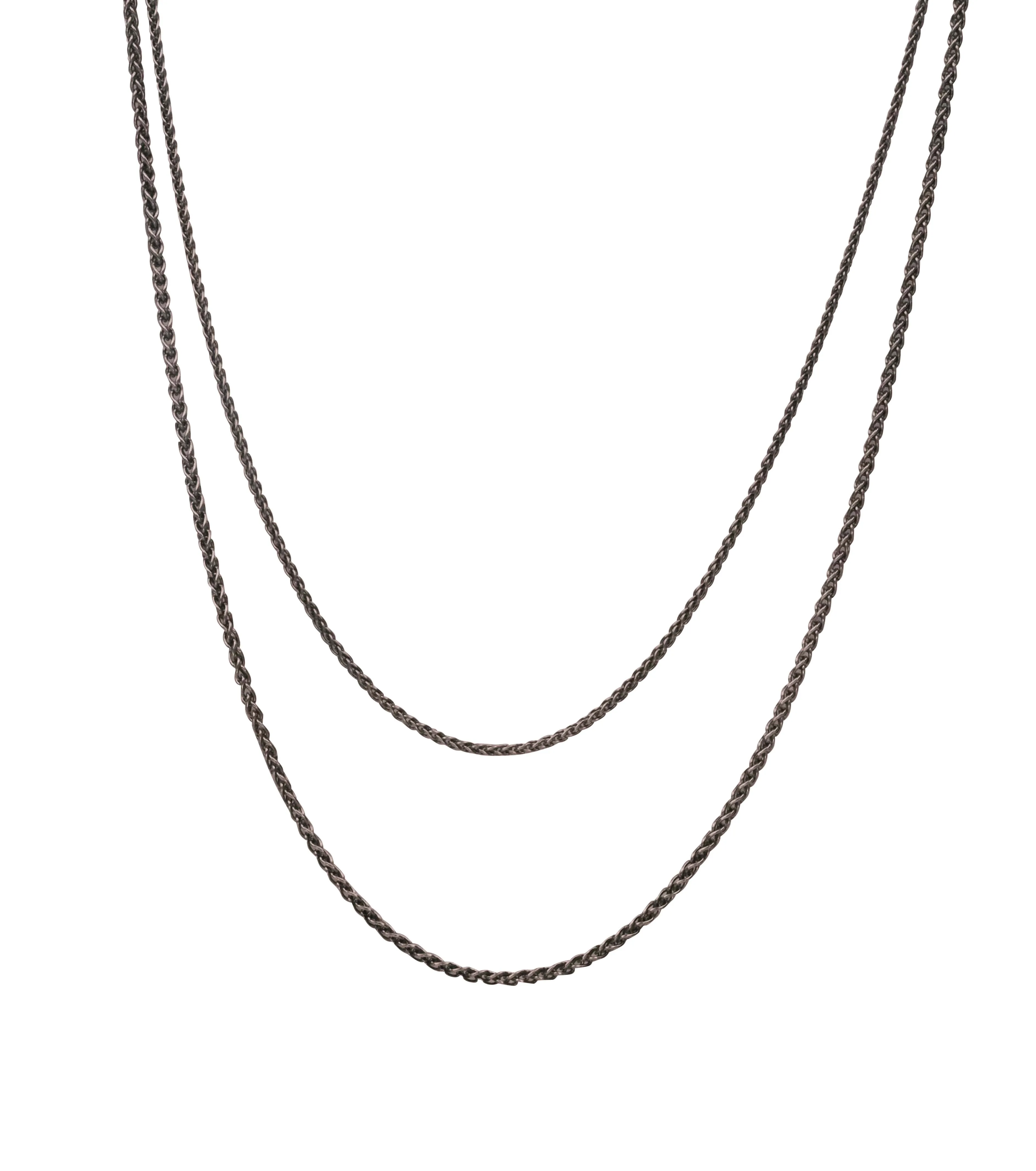 Sterling Silver Spiga Wheat Link Chain - Oxidized