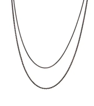 Sterling Silver Spiga Wheat Link Chain - Oxidized