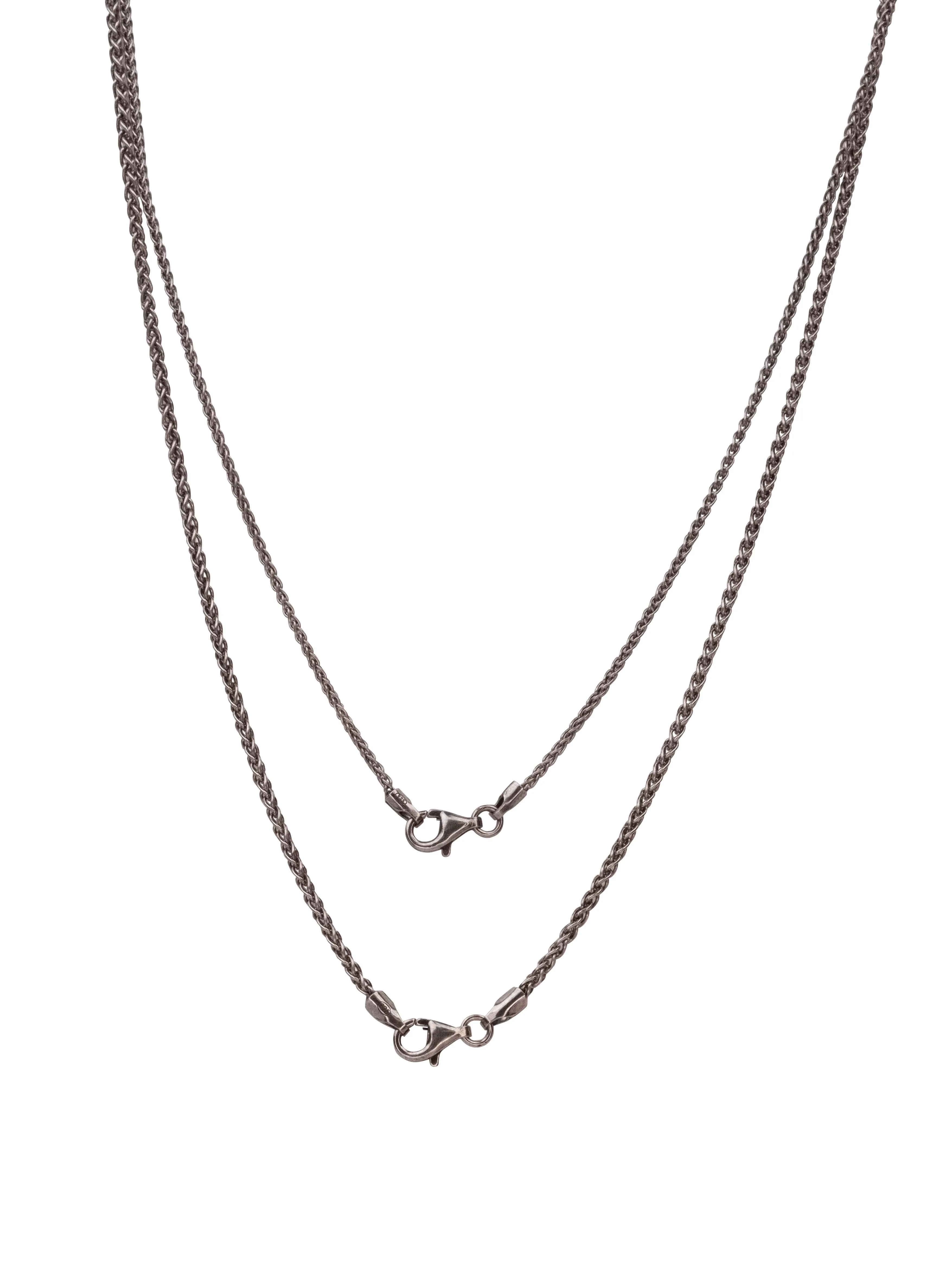 Sterling Silver Spiga Wheat Link Chain - Oxidized