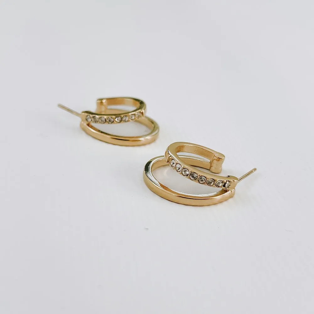 Stole The Show Crystal Double Hoop Earring