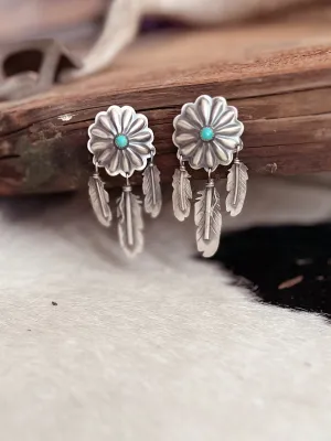 T’aachill - t’a’ Navajo Sterling Silver Earrings