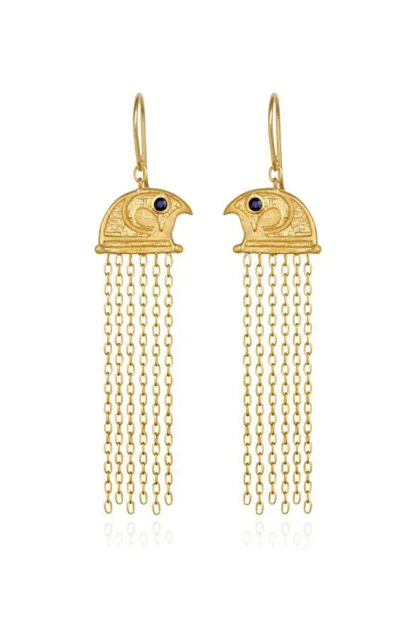 Temple Of The Sun Falcon Earrings