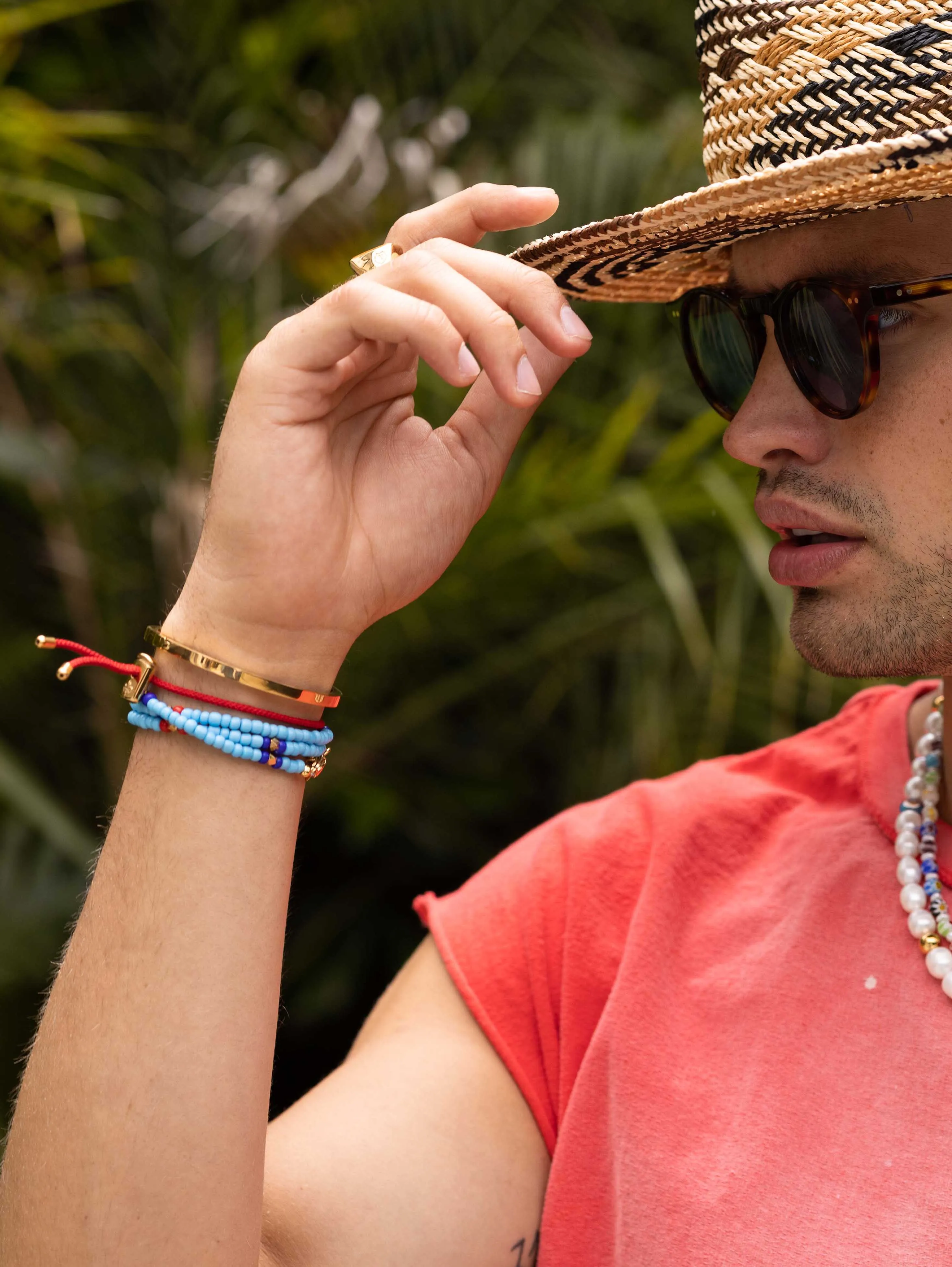 The Mykonos Collection - Vintage Turquoise, Red and Blue Glass Beads
