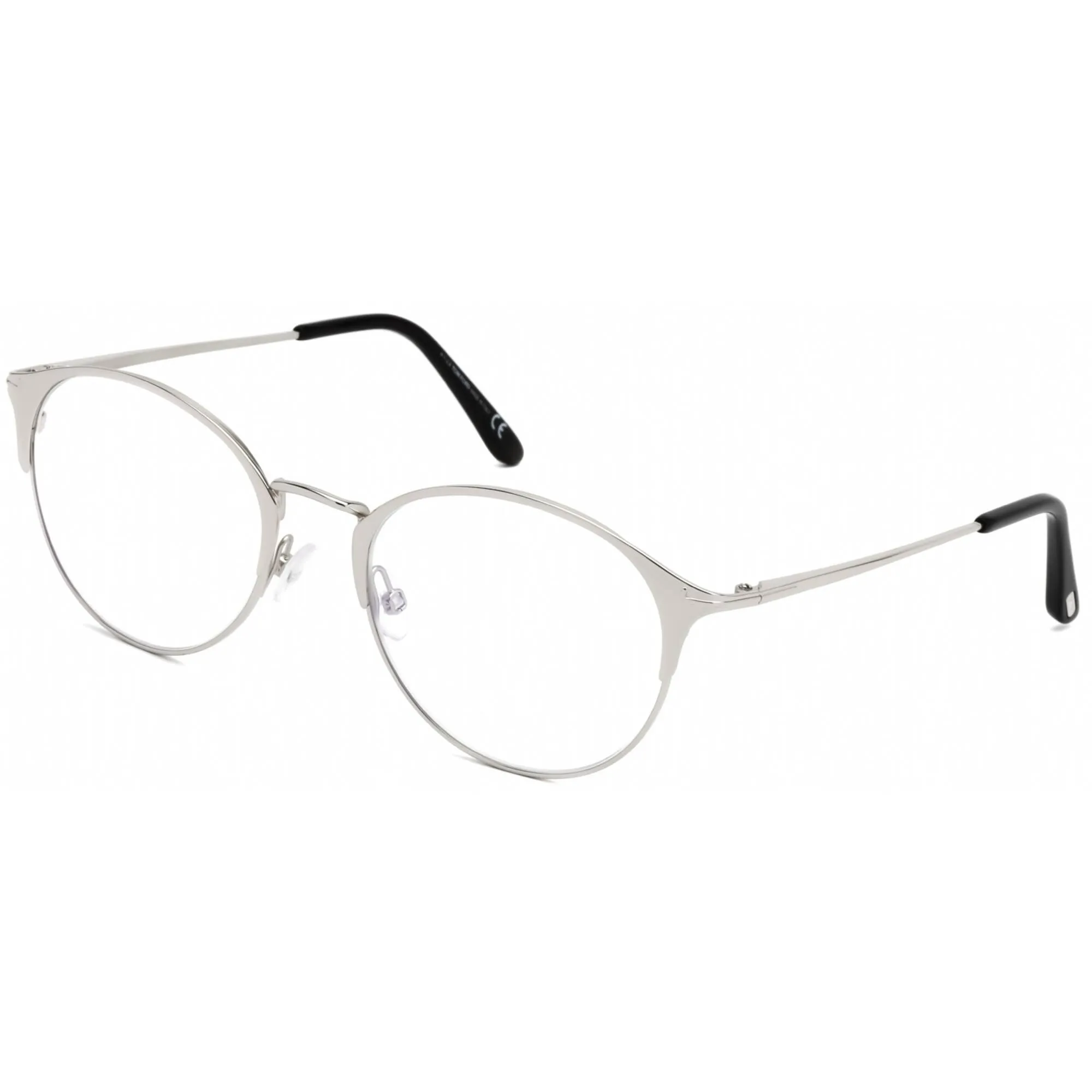 Tom Ford Men's Eyeglasses - Full Rim Shiny Palladium Round Shape Frame | FT5541-B 016