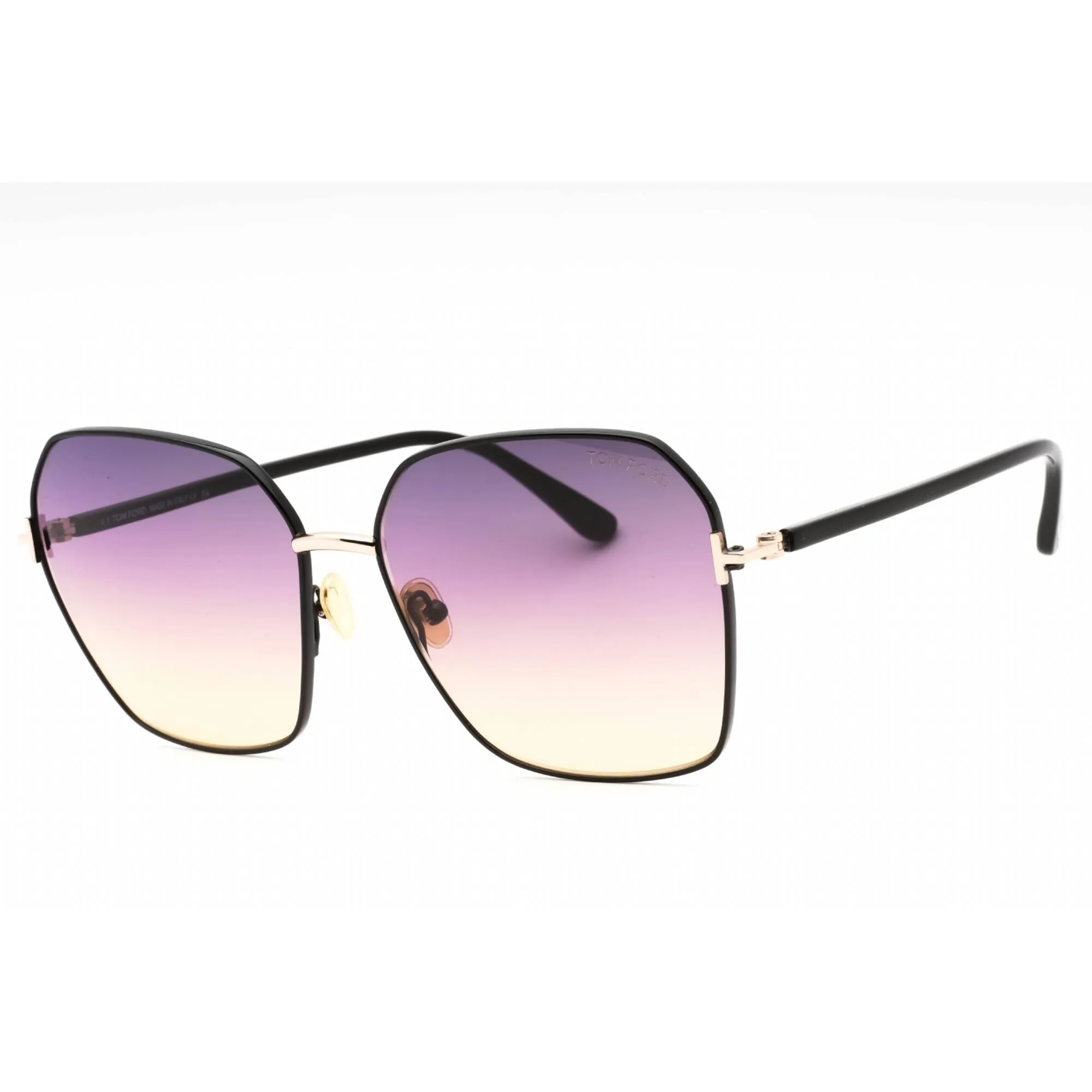 Tom Ford Women's Sunglasses - Shiny Black Geometric Frame Smoke Lens | FT0839 01B