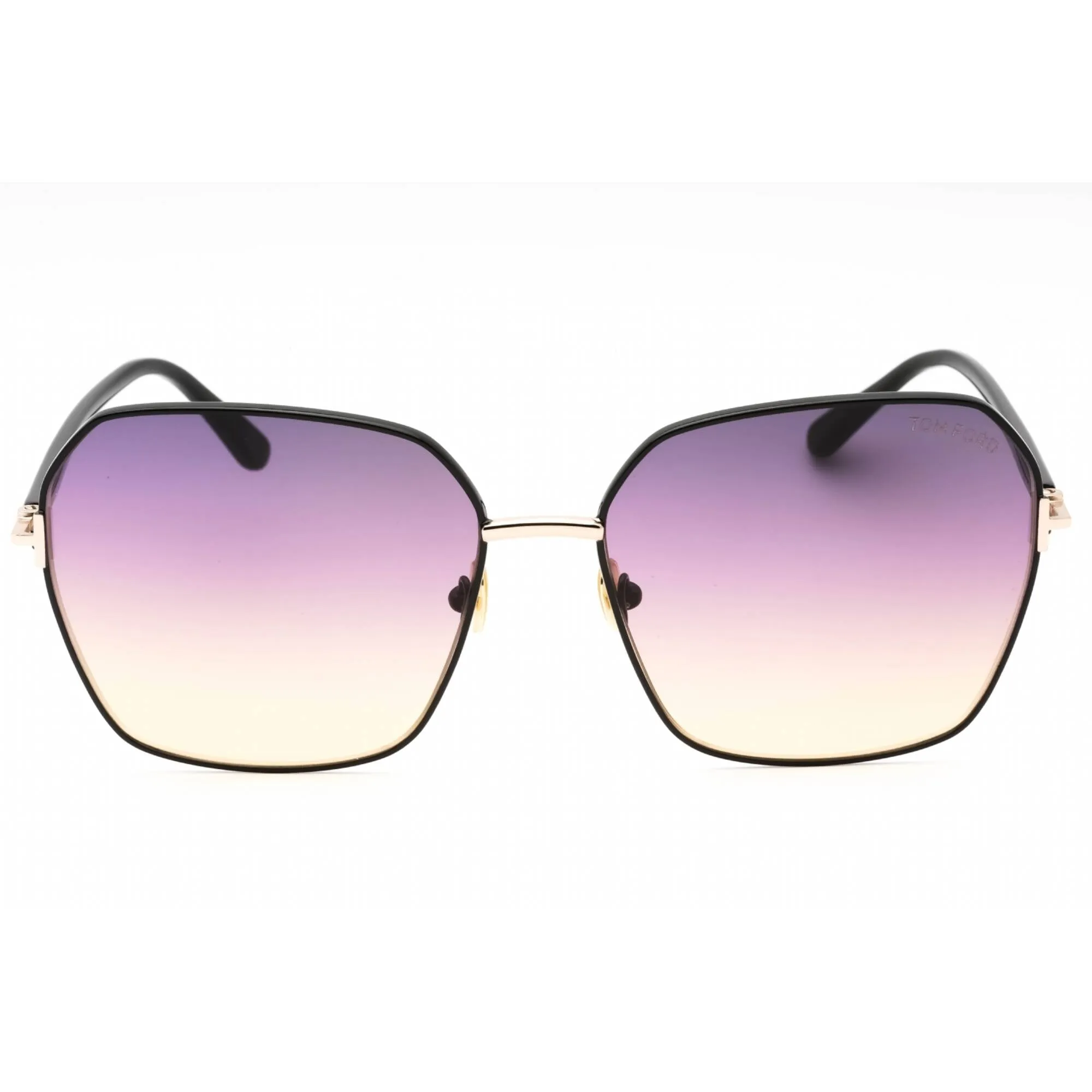 Tom Ford Women's Sunglasses - Shiny Black Geometric Frame Smoke Lens | FT0839 01B