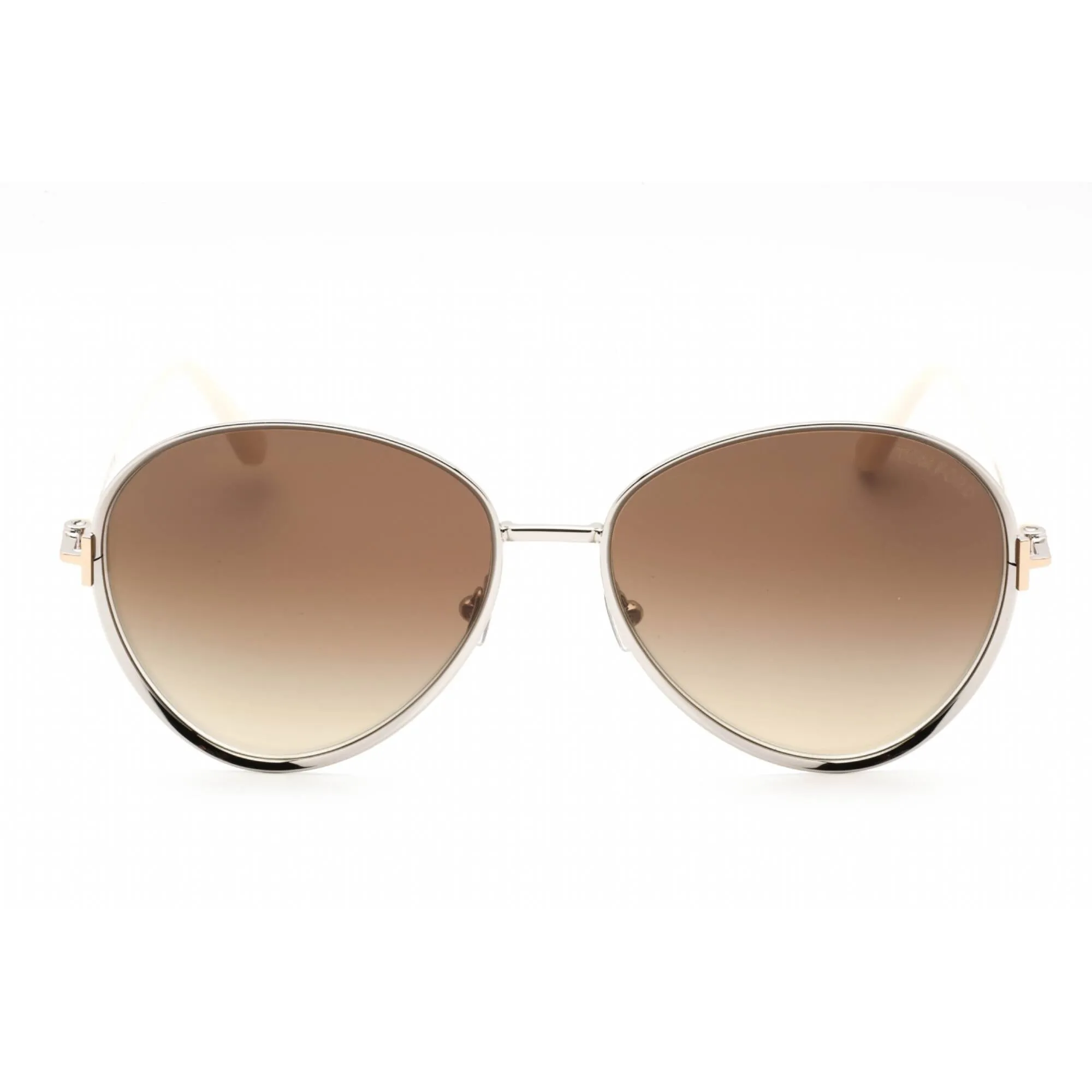 Tom Ford Women's Sunglasses - Shiny Palladium Frame Brown Mirror Lens | FT1028 16G