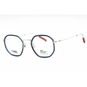 Tommy Hilfiger Men's Eyeglasses - Blue Metal Geometric Full Rim Frame | TJ 0075 PJP