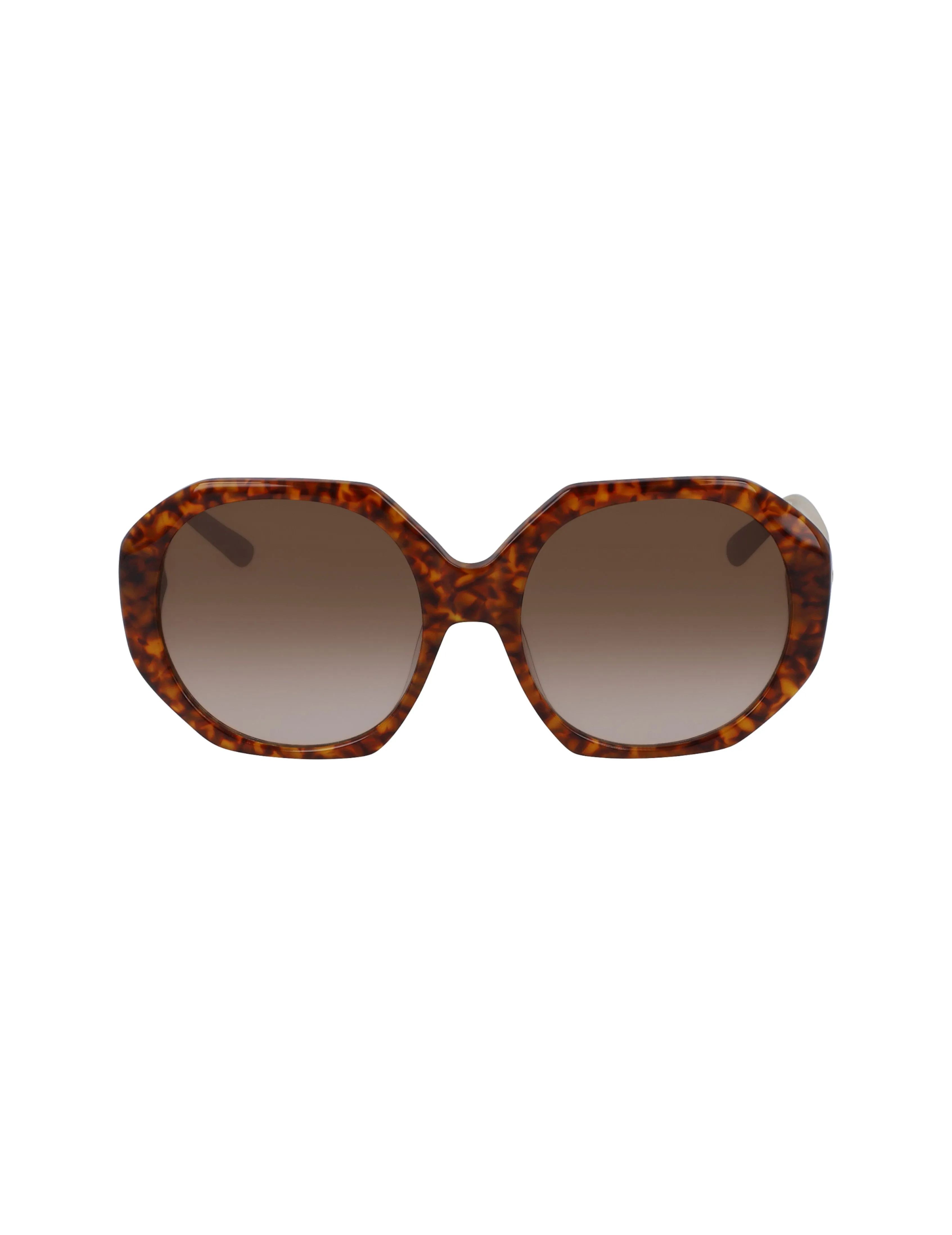 Tortoise Geometric Oversized Sunglasses