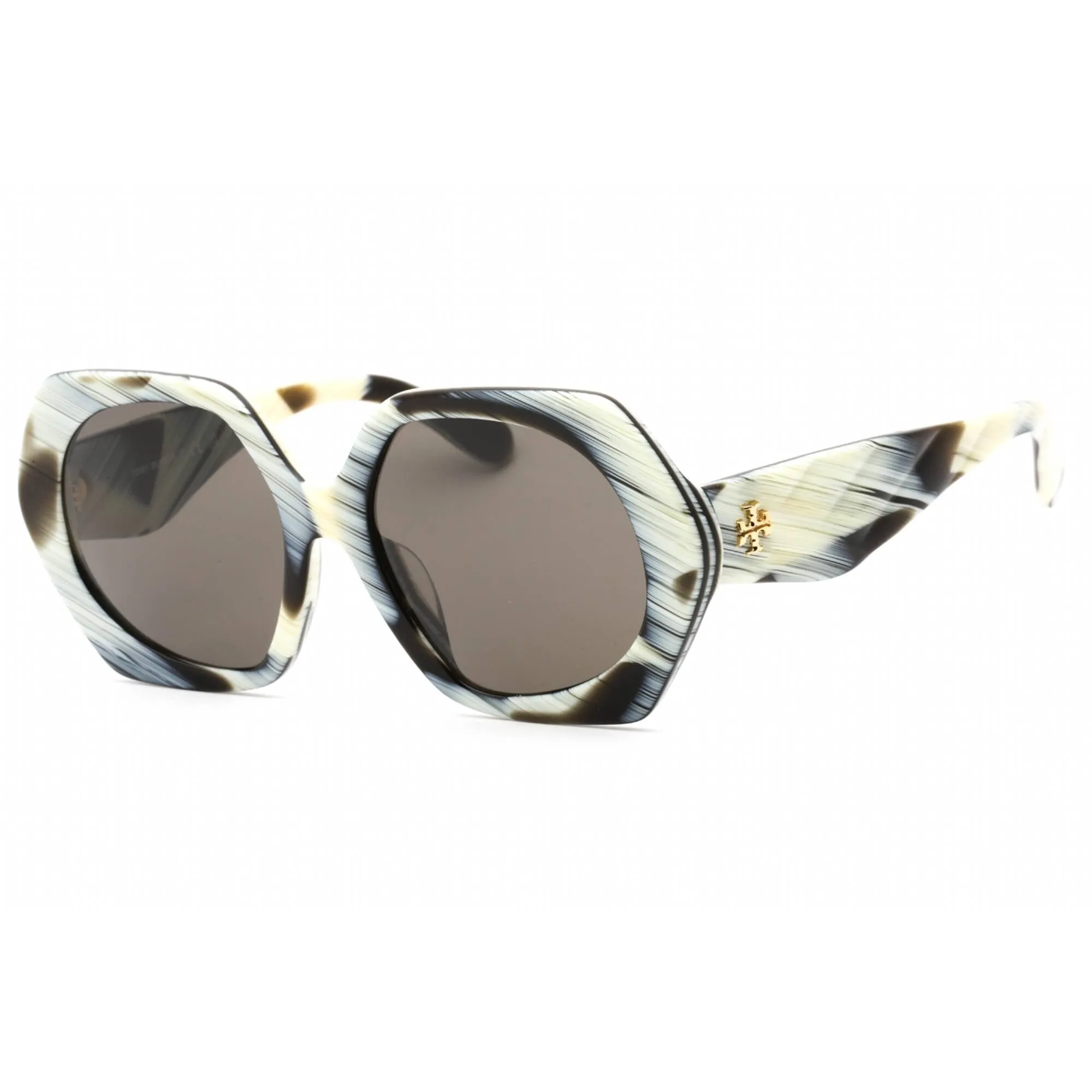 Tory Burch Women's Sunglasses - Brown Horn-Ivory Geometric Frame | 0TY7195U 194203