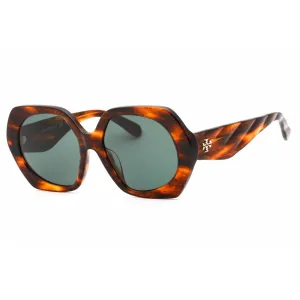 Tory Burch Women's Sunglasses - Dark Wood Brown Horn Geometric Frame | 0TY7195U 19553H