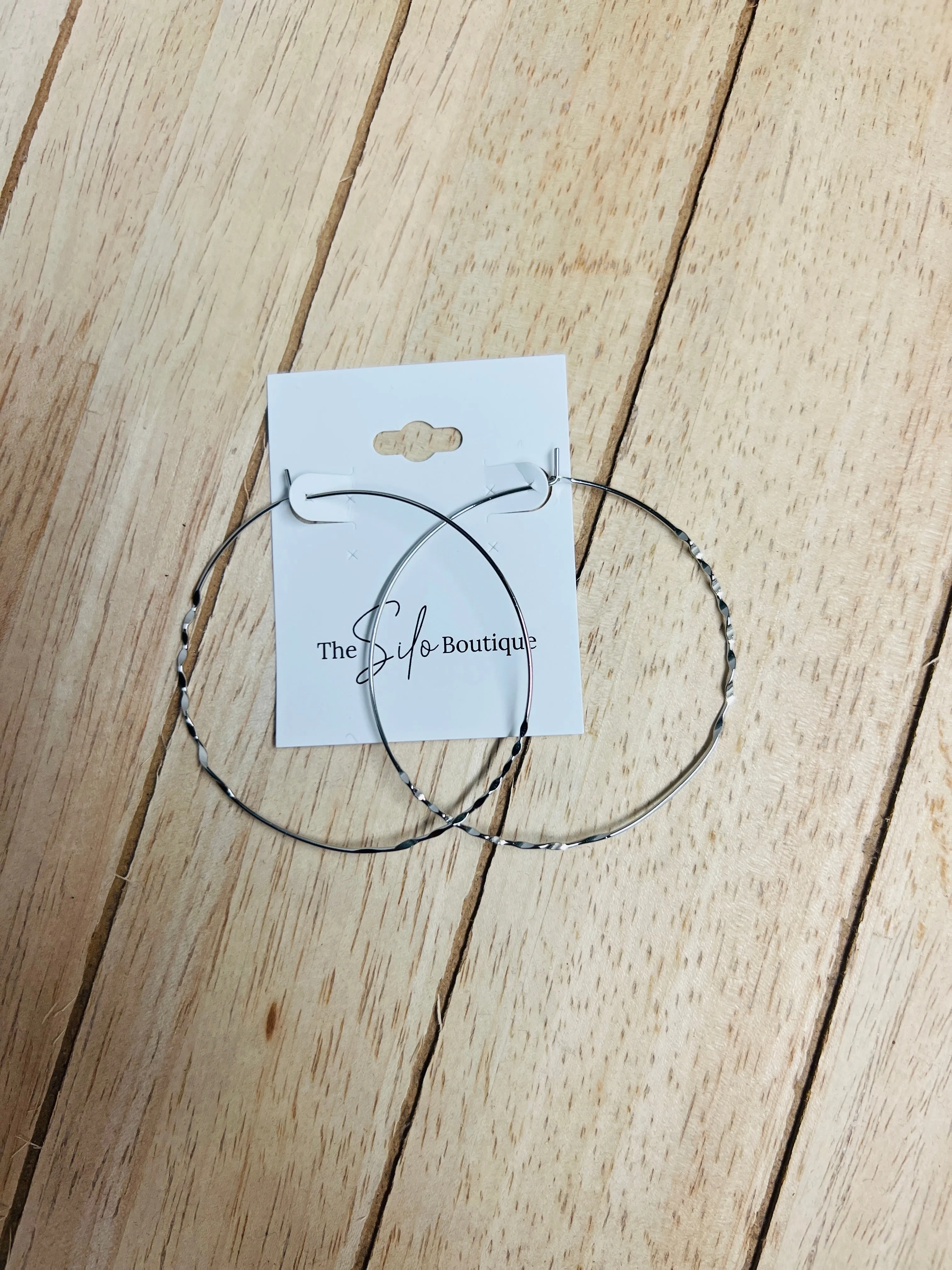Wave Wire Hoop Earrings