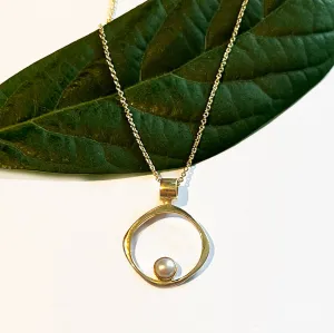Wholeness Pearl Necklace - Brass, Indonesia