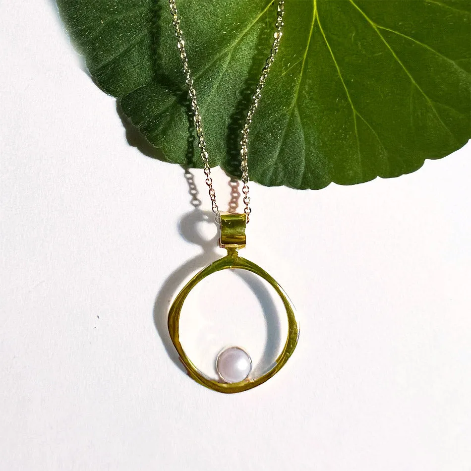 Wholeness Pearl Necklace - Brass, Indonesia