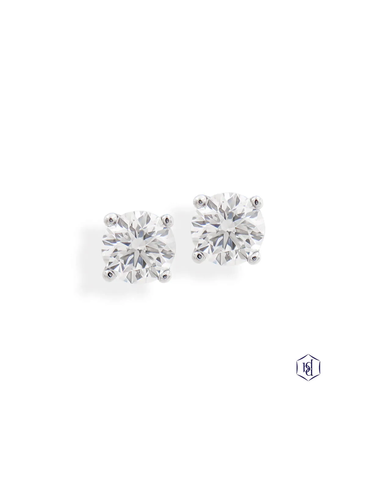 Windsor Diamond Solitaire Stud Earrings 1.00ct Brilliant Cut in Platinum