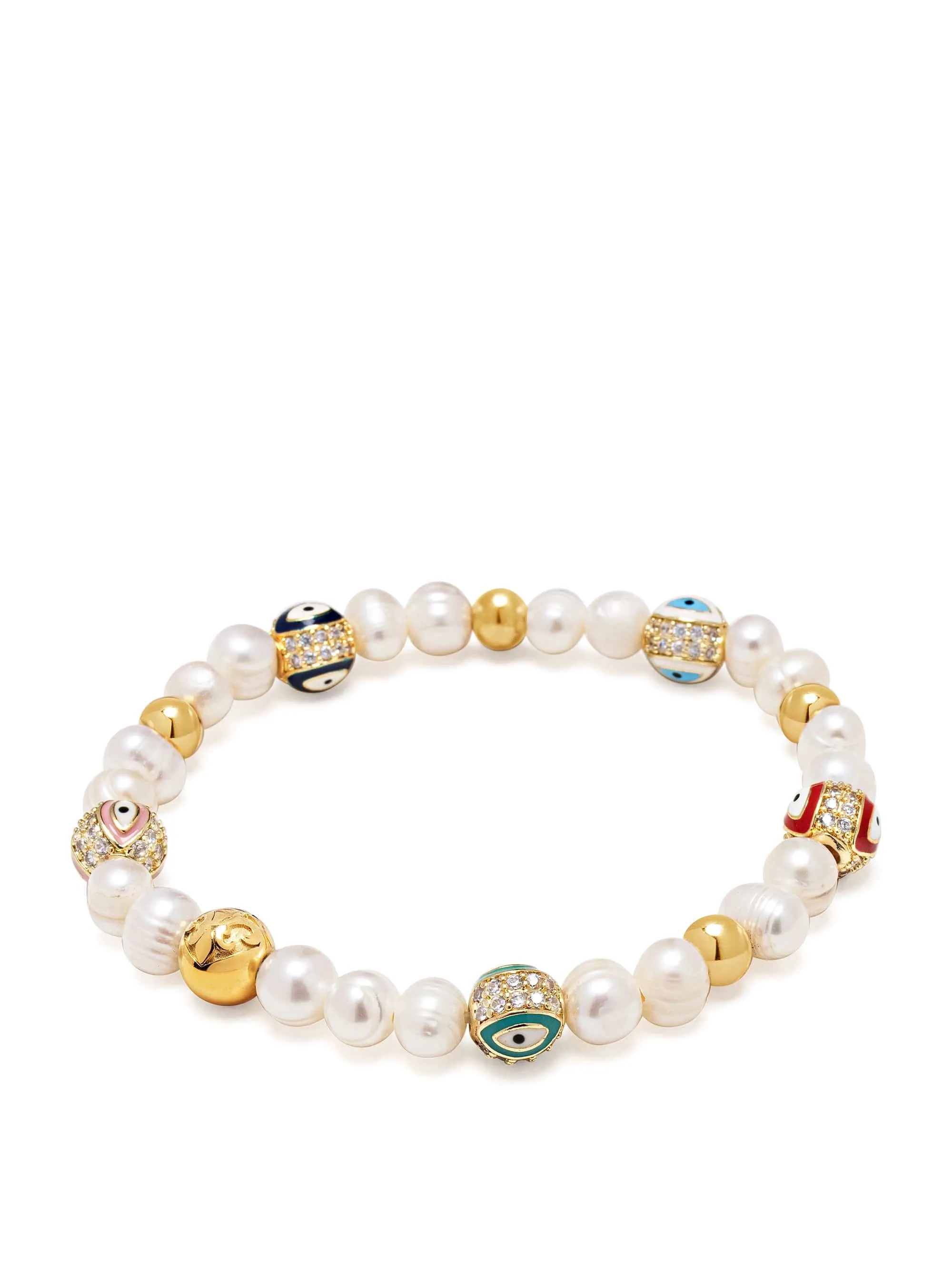 Women's Evil Eye Pearl Bracelet