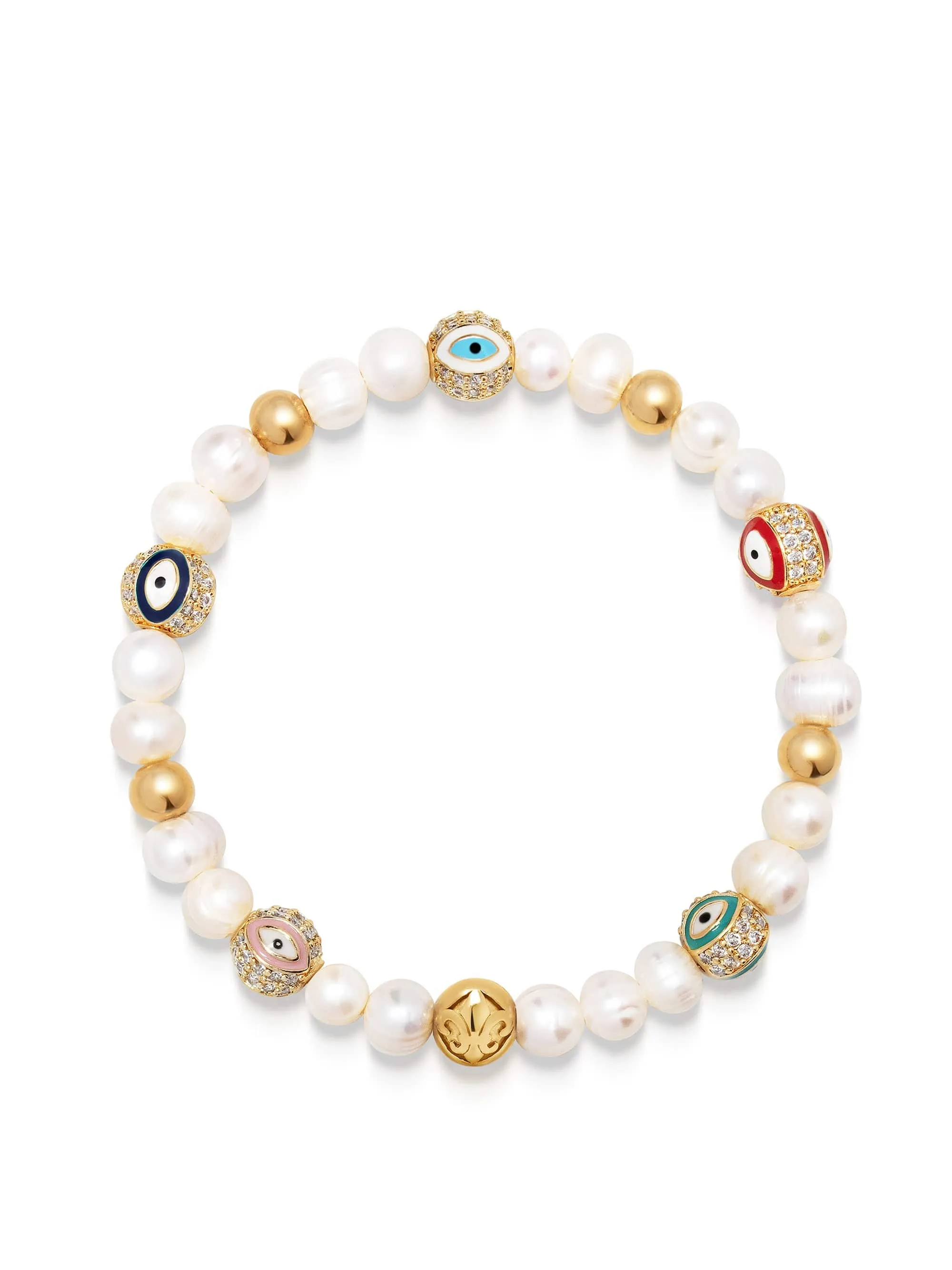 Women's Evil Eye Pearl Bracelet