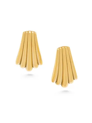 Women's Gold Calico Shell Earrings
