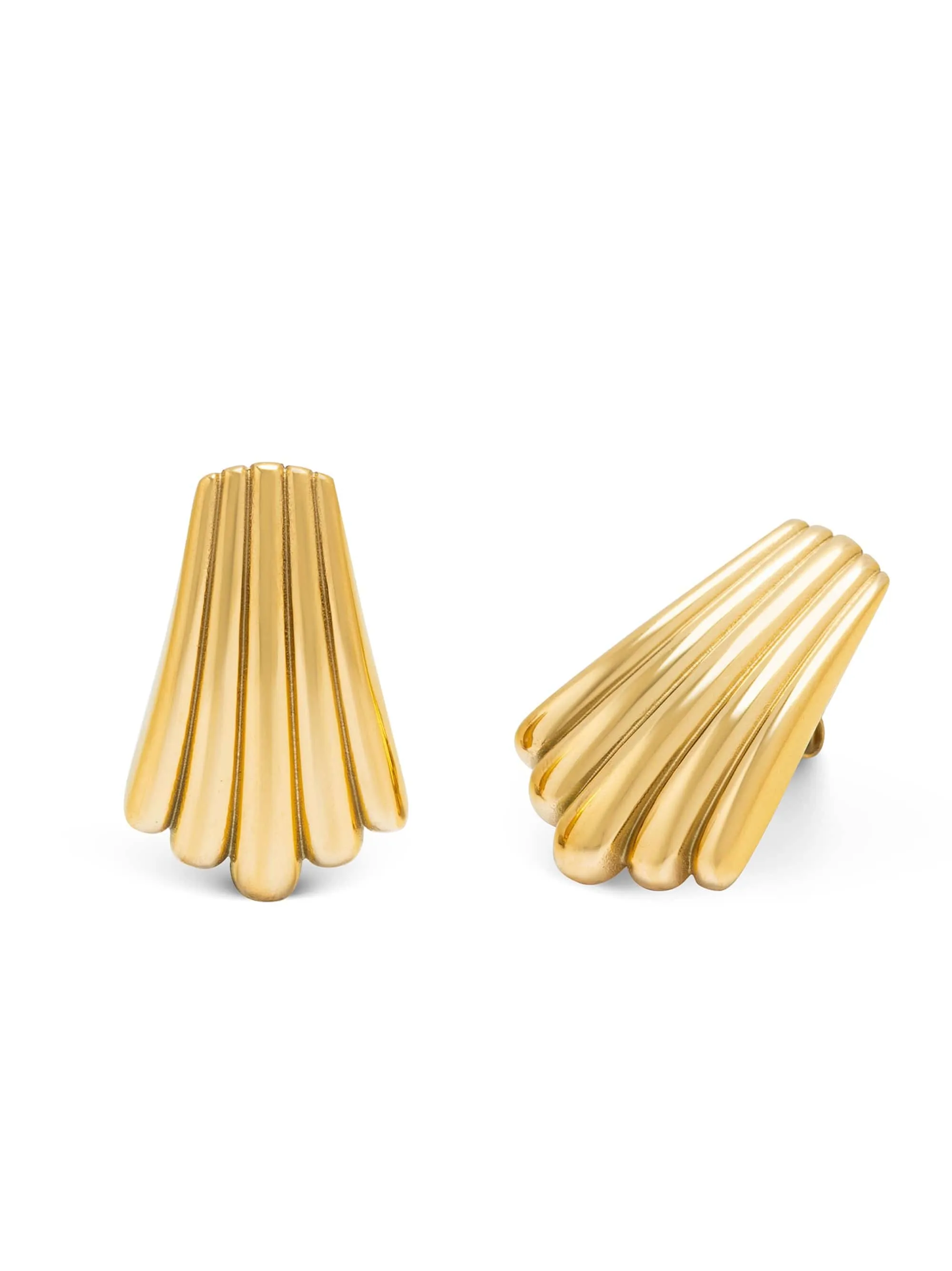 Women's Gold Calico Shell Earrings