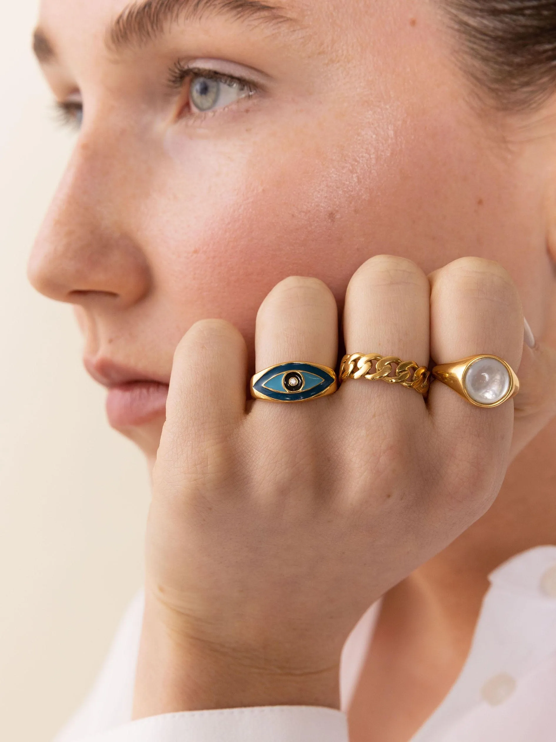 Women's Gold Evil Eye Ring