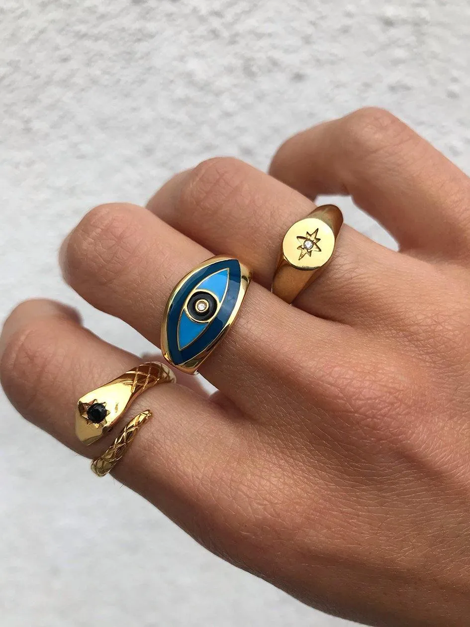 Women's Gold Evil Eye Ring