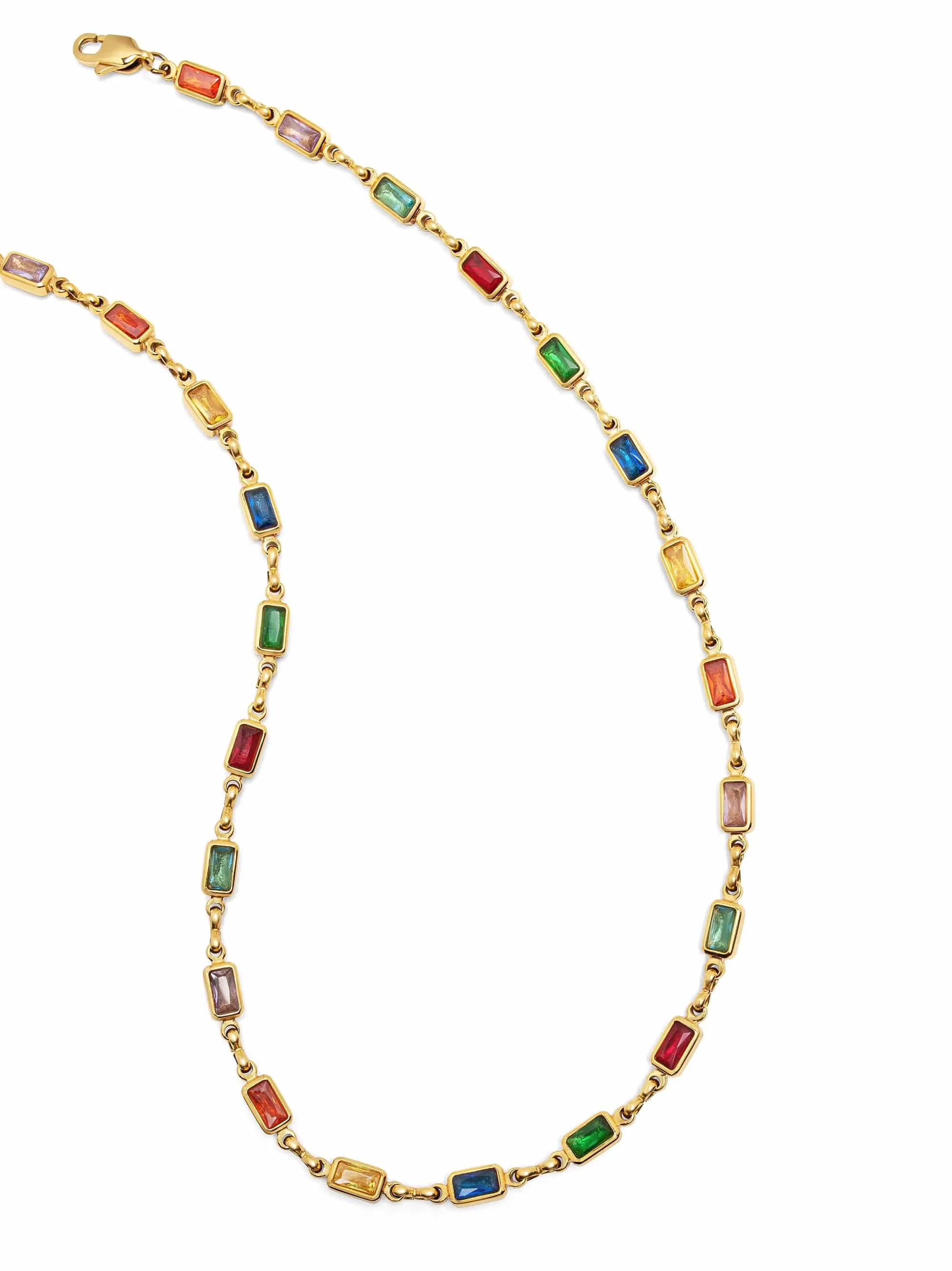 Women's Rectangle Tennis Necklace