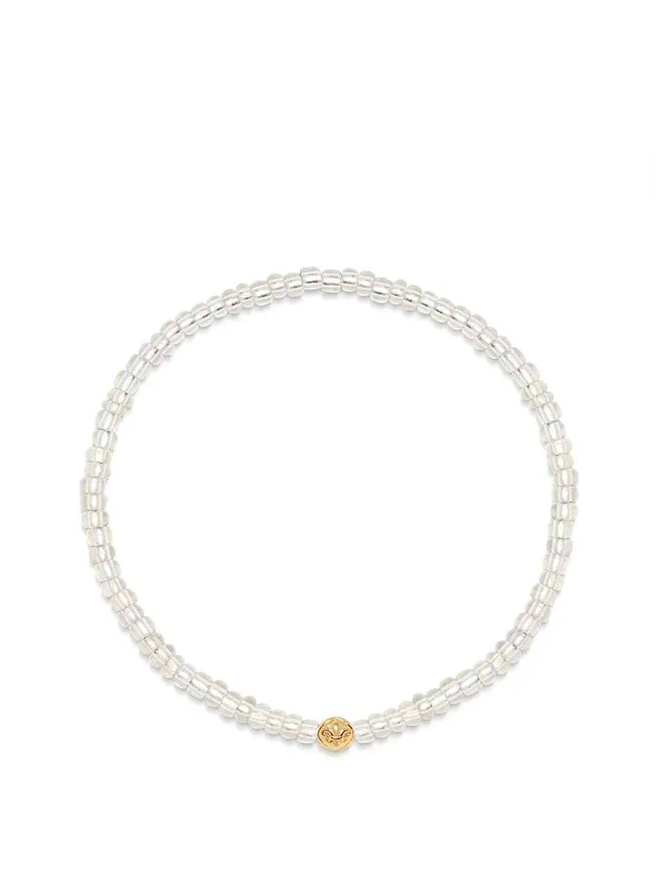 Women's Wristband with Clear Mini Beads