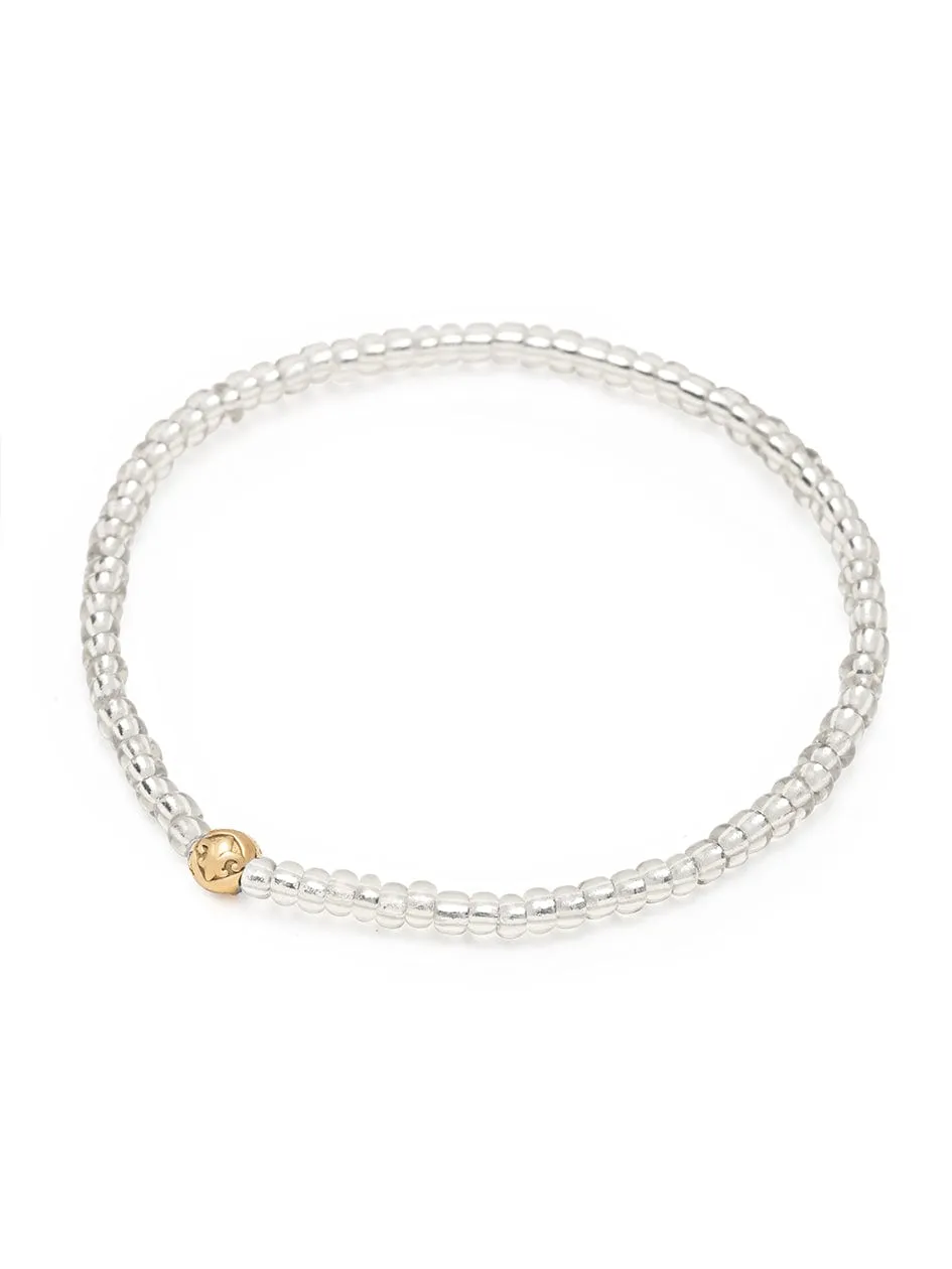 Women's Wristband with Clear Mini Beads