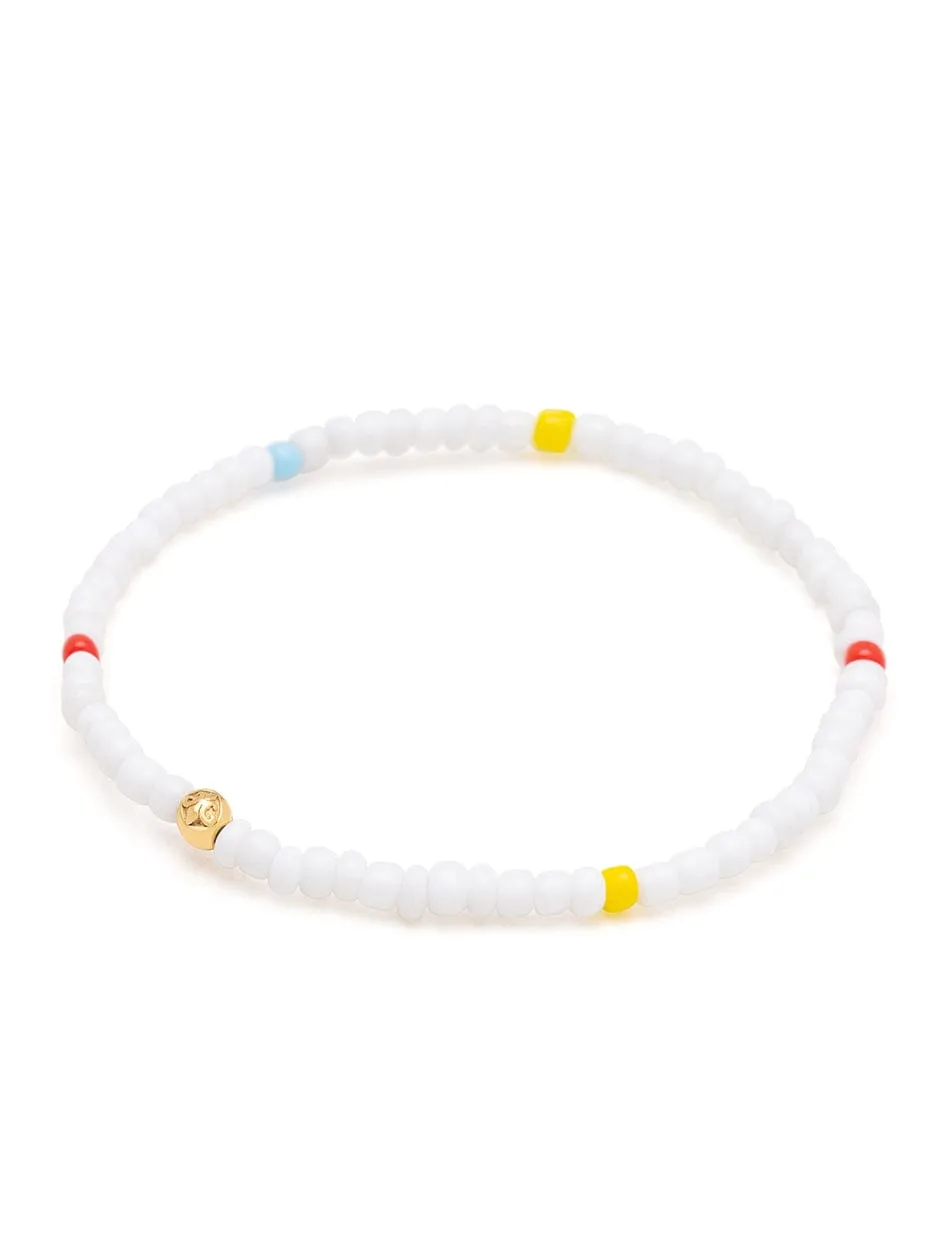 Women's Wristband with White Mini Beads