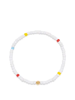 Women's Wristband with White Mini Beads