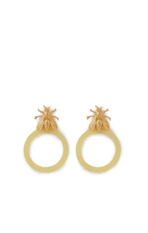 Yellow bee earrings