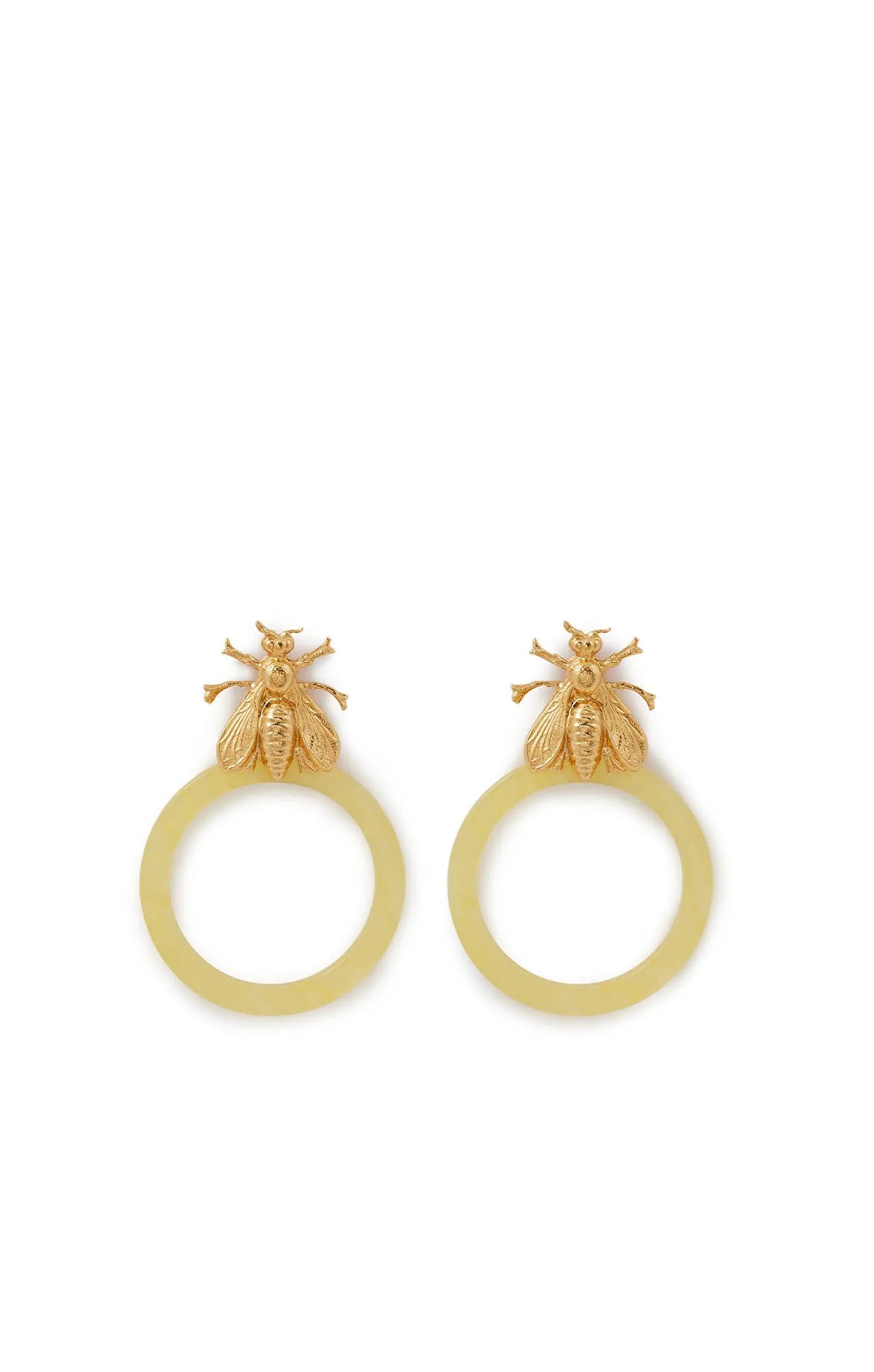 Yellow bee earrings